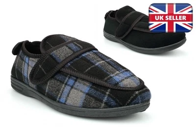 Mens Extra Wide Slippers Mens Wide Open Slippers Wide Fit Slippers 13/14/15/16 - Image 1 of 2