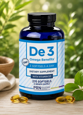 PRN De3 Omega Benefits with Vitamin D3 270 Softgels 3-Month Supply