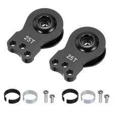 2pcs 25T 3Hole Adjustable Aluminum Arm Servo Horn Black for Car
