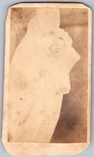 Antique CDV Circa 1860s Unmarked Baby Wrapped in Blanket