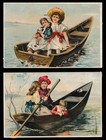 Victorian Trade Cards Featuriing Children in Boats c. 1880 Plymouth Foundry — photo 1