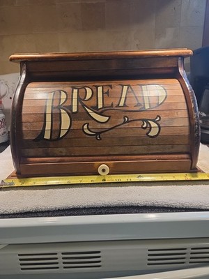 Vintage Roll Top BREAD BOX Storage Primitive Rustic Farmhouse