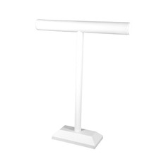SSWBasics Large White Faux Leather T-Bar Jewelry Display Stand - Elegant