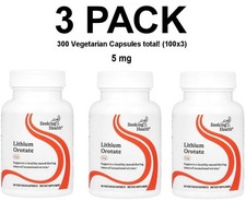 Seeking Health, Lithium Orotate, 5 mg, 3 PACK, 100 Vegetarian Capsules each