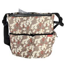Skip Hop Duo Diaper Bag Cherry Blossom Print W/ Multi Pockets Stroller Clips