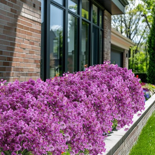 Vivid UV-Resistant Purple Artificial Flower Bundles – Outdoor & Indoor Decor - Picture 6 of 11