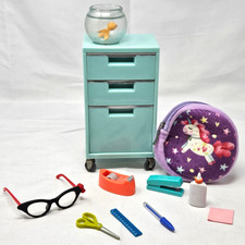 18" Doll Our Generation Office and School Supplies Filing Cabinet  Backpack