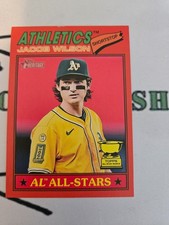 Jacob Wilson 2026 Topps Heritage #17 Red Border Athletics All-Star Rookie