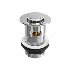 Basin Waste Pop Up Slotted Chrome Click Clack Push Button Sink Plug Bathroom