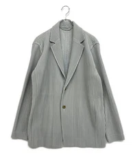 ISSEY MIYAKE HOMME PLISSE Tailored Jacket Pleated Size 3 Men's Polyester Gray