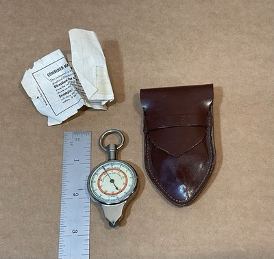 Vintage Opisometer Map Distance Gauge And Compass  Leather Case And Directions