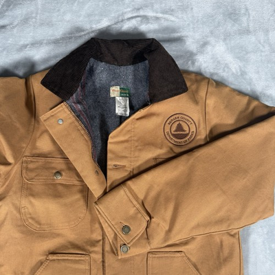#ad Vintage WearGuard Canvas Chore Jacket Mens S Blanket Lined Bergen County Parks $39.99