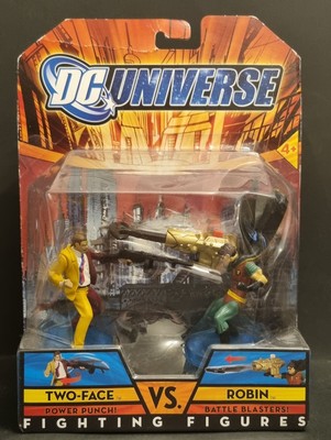 DC UNIVERSE TWO FACE VS ROBIN  WITH POWER PUNCH & BATTLE BLASTERS - PRE-OWNED 