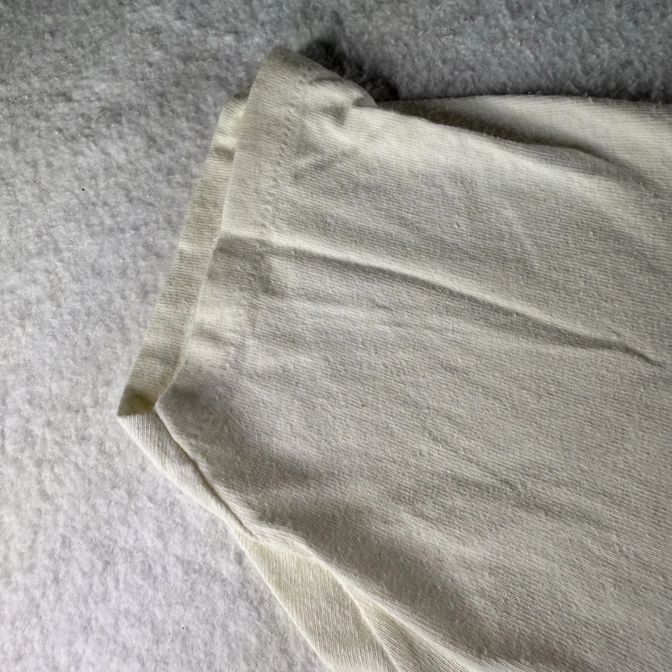 Camiseta Vintage Champion Blanca en Blanco Talla M EE. UU. 80 Acanalada Bordado Logo Foto 3 de 4