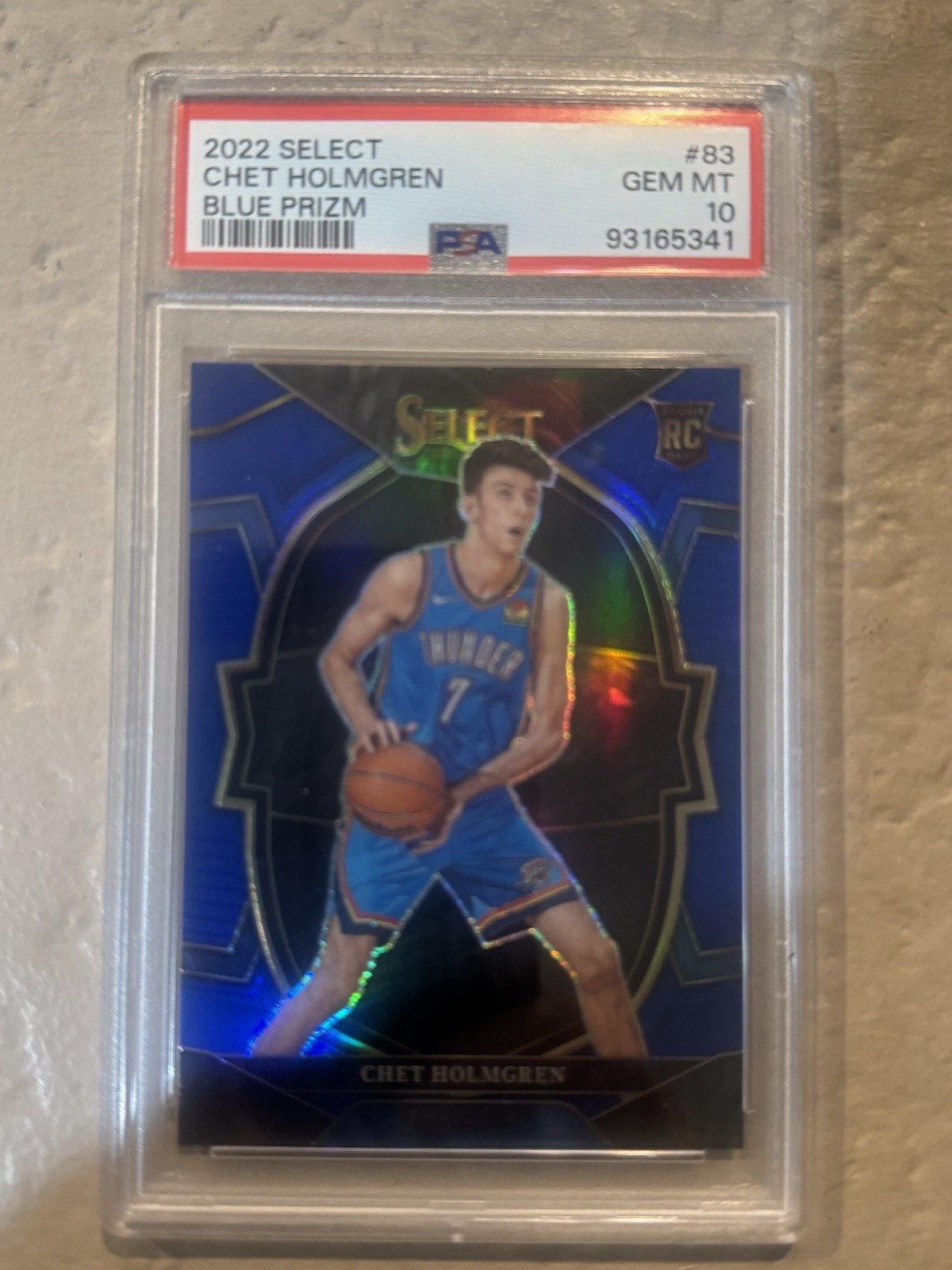 2022-23 Panini Select - Concourse Chet Holmgren #83 Blue Prizm (RC) PSA - 10