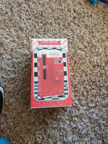 Vtg 1994 Enesco Coca Cola Vending Machine Diecast Musical Bank Original Box