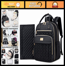 Stylish Waterproof Diaper Bag Backpack with Changing Pad  Insulated Pockets