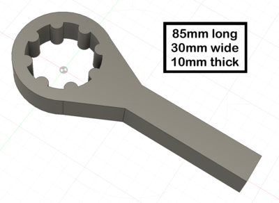 Chiave 4 DENTI INTERNI per GHIERE KM DA 48MM SCANIA