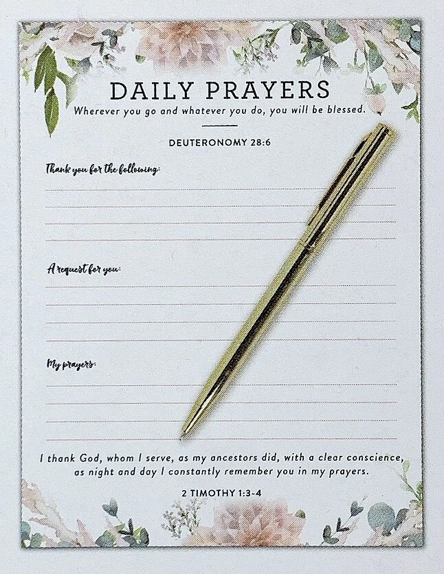 Eccolo Town Street Arts Daily Prayer Set Keepsake Box Gold Pen Christmas Gift - Image 3 of 3
