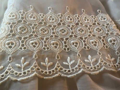 Niñas De Colección Años 50 Blanco Transparente Organza Bordado Encaje Fiesta Vestido Sin Mangas Comunión - Imagen 15 de 21