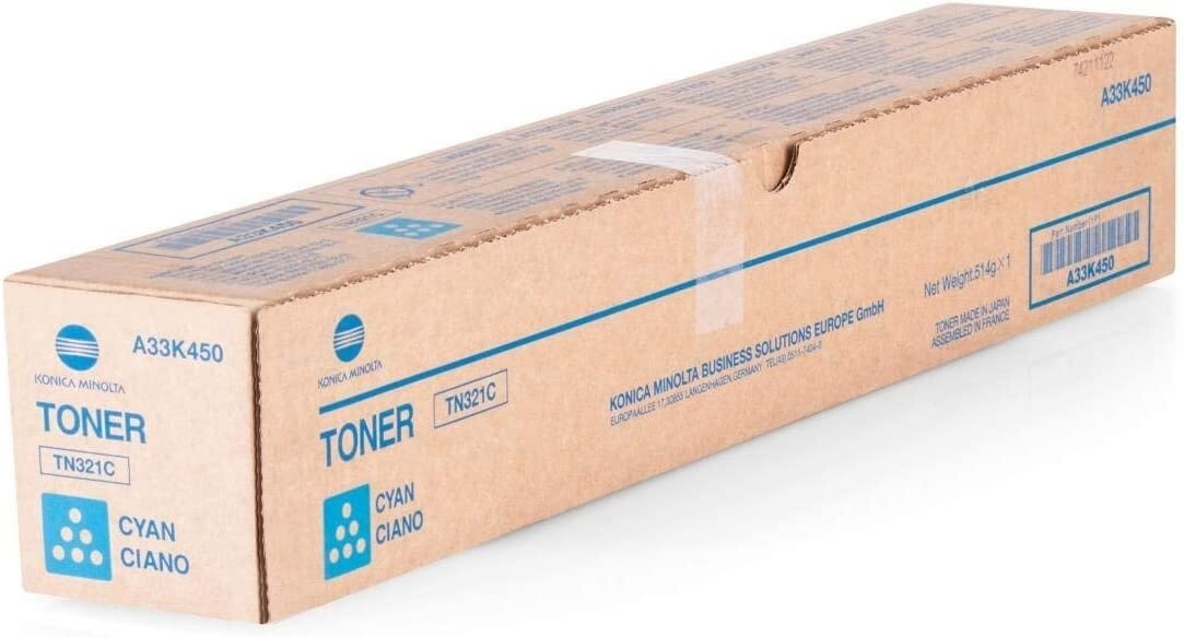 Toner Konica Minolta TN-321 Cyan authentique et neuf pour imprimante