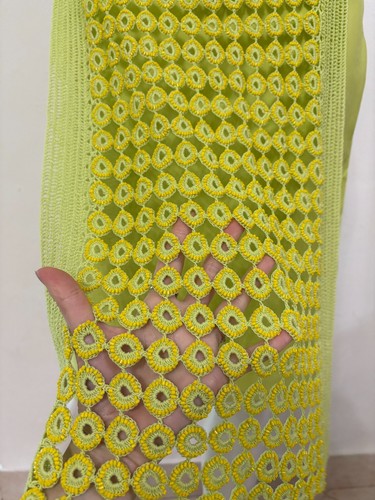 CUSTO BARCELONA Gonna verde decorazione crochet perline Tg S - NUOVO - Imagen 5 de 11