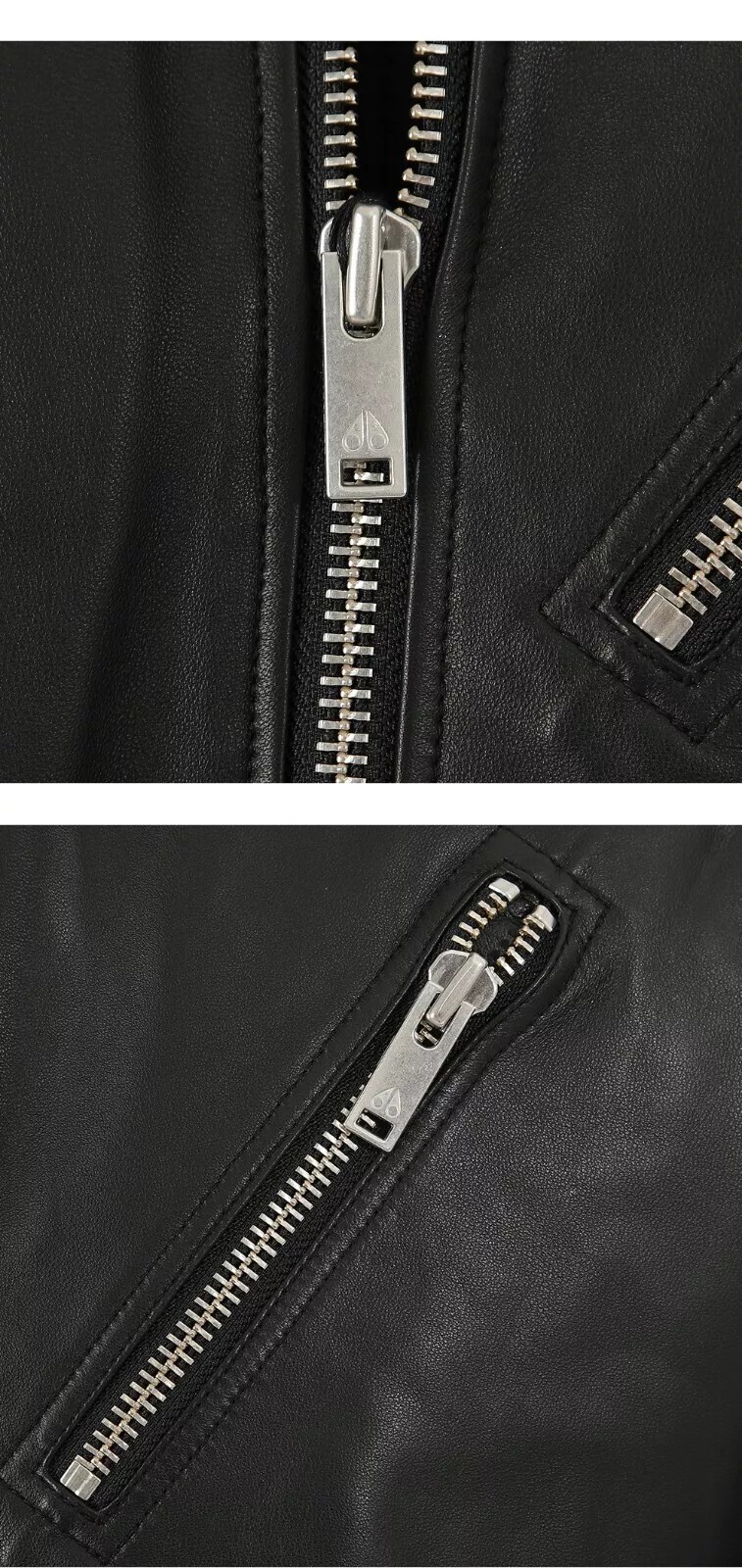 MOOSE KNUCKLES Black Leather Jacket  Anica Bomber | L - Large RRP£975 image 7