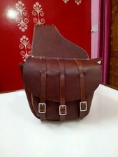 Cow Hide Genuine Leather Western Trail Simple Horse Saddle Bag High quality
