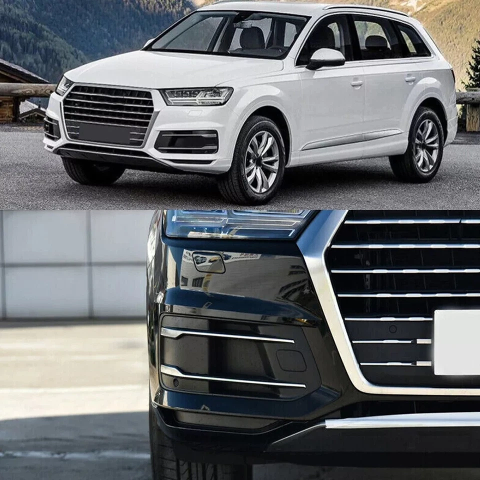 2X Parachoques delantero Para Audi Q7 2016-2019 Luz antiniebla Parrilla Cubiertas Bisel Inserto Foto 4 de 4