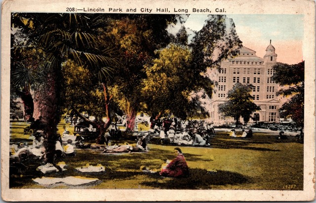 Long Beach California Lincoln Park CITY HALL Vintage ...