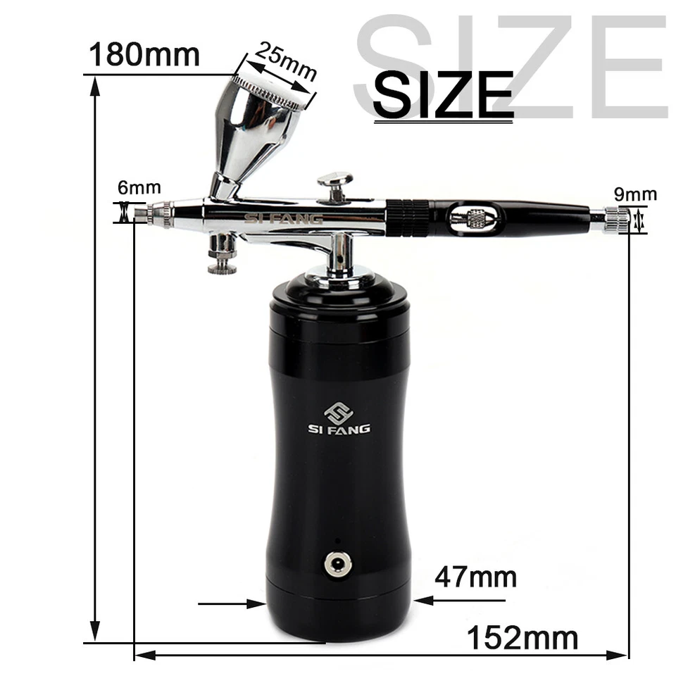 Portable Mini Airbrush Kit Dual Action Air Brush Spray Gun Set Paint Art Tattoo - Image 2 of 4