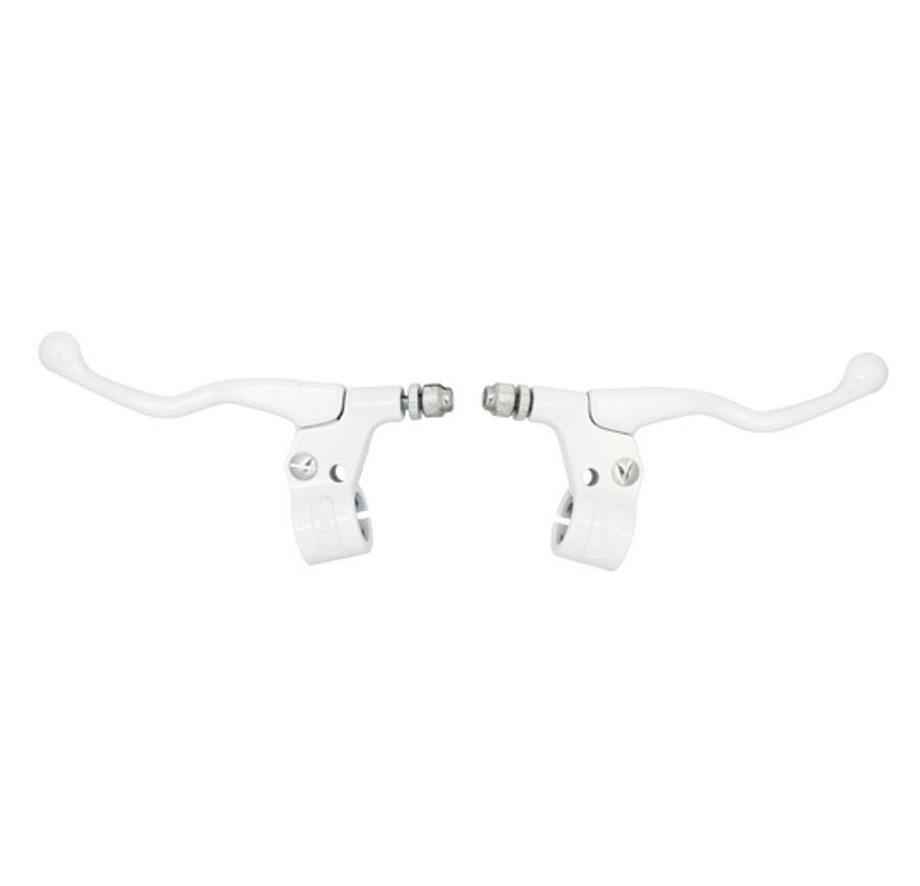 Levier frein cyclo alu blanc court Tun'R pour guidon de mobylette