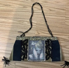 1920's - Jean Harlow Image Style Vamp Flapper Handbag w/Beadwork and Brocade EUC