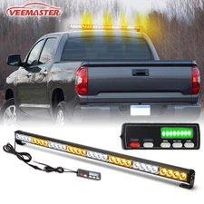 35" 32 LED Strobe Light Bar Emergency Warning Arrow Traffic Advisor -Amber White