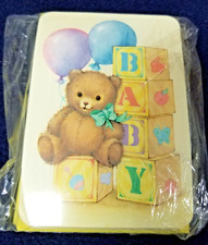20 Vintage Hallmark Birth Announcement cards / NEW / Teddy Bear / Very pretty