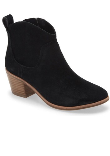 black suede western booties