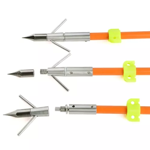 Fishing Arrows 32" Archery Bow Fiberglass 8mm Broadheads Bowfishing Hunting - Picture 6 of 11