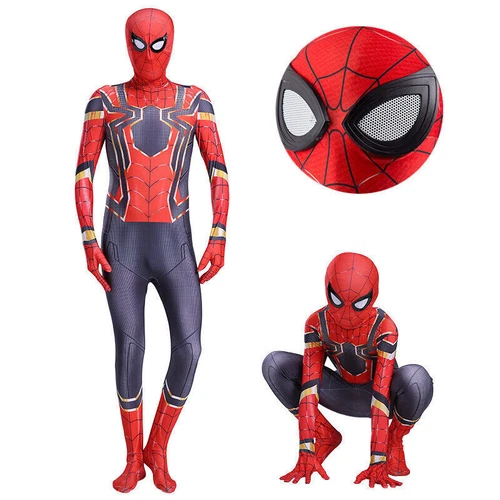 Kids Adults Cosplay Spiderman Jumpsuit Fancy Dress Party Outfit Bodysuit Costume - Picture 5 of 44