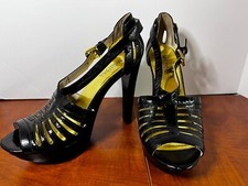Michael Kors Black Patent Leather Platform Sandals Size 8M