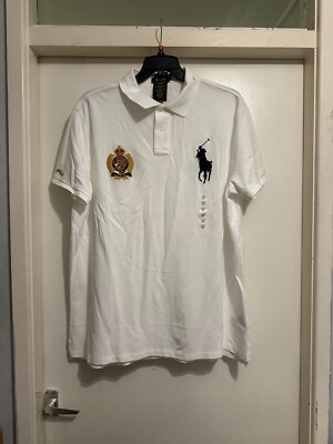 Polo Ralph Lauren Men's Custom-Slim-Fit Big Pony White Polo Shirt £135  Authentic UK