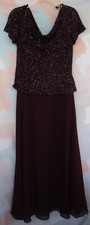 J. Kara Full Length Formal Dress Beaded Short Sleeve Size 10P.