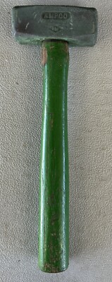 Vintage AMPCO H14 H-14 AL BR Brass Hammer Mallet Painted Green Great Condition