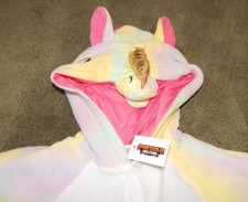 UNICORN HALLOWEEN Costume Adult Medium Pastels Fleece Bodysuit QUICK SHIP NEW