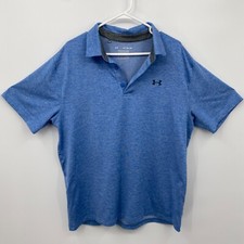 Under Armour The Playoff Short Sleeve Polo Shirt Golf Solid Blue Size XL Mens
