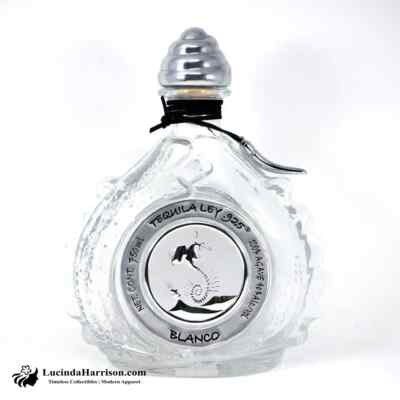 Clear Glass Bottle Tequila Ley 925 Blanco 750 ML Dragon Scales Shape