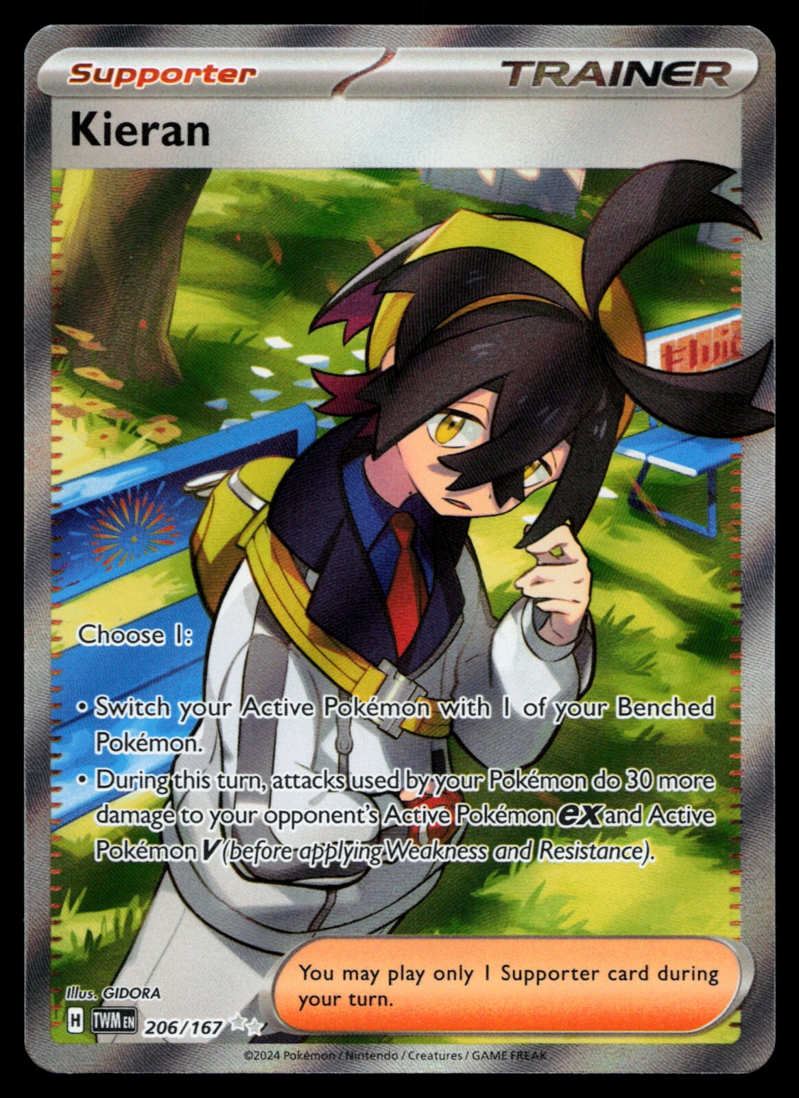 Kieran 206/167 Twilight Masquerade Full Art Holo Pokemon Card