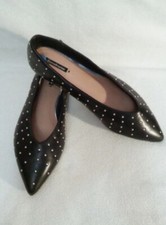 Stradivarius studded ballerina flat shoes
