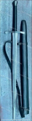 Custom Hand-Forged Damascus Steel Viking Long Sword Battle Ready With Scabbard.