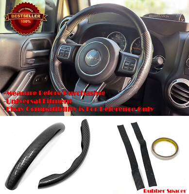 2 Pc Black Plastic Carbon Effect Steering wheel Decor Trim Grip Cover for Subaru