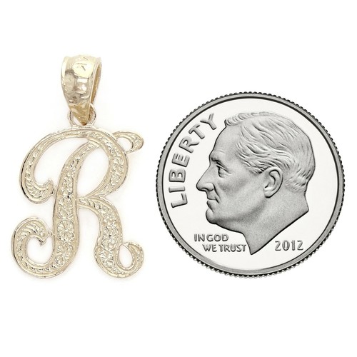 14k Yellow or White Gold Initial Letter I Alphabet A-Z Charm Pendant - Picture 169 of 256
